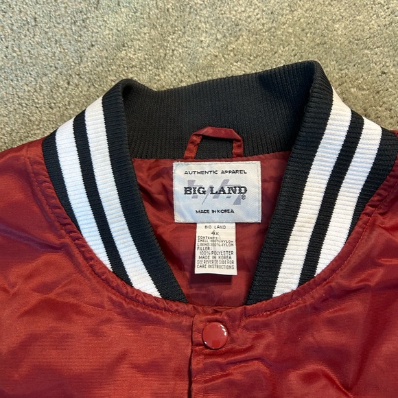 90s New York Yankees Negro Baseball League Red Satin Starter Style Jacket 2XL - Picture 3 of 7